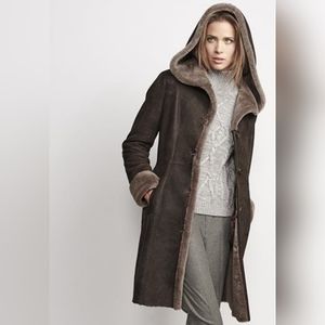 DANIER Genuine Shearling Dark Brown Coat